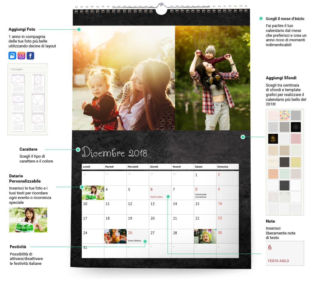 Calendari Personalizzati 2020 Con Le Tue Foto - IlFotoalbum.com